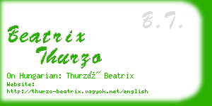 beatrix thurzo business card